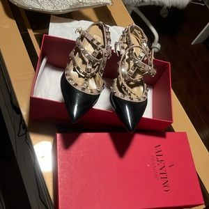 Black Rock stud Cage Sandals like Valentino